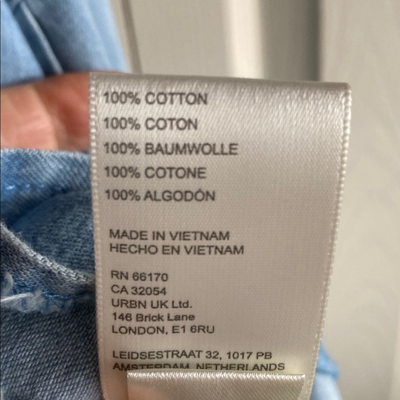 Free People NWT Jude 100% Cotton Denim Oversized Vneck Pullover small - Picture 12 of 14